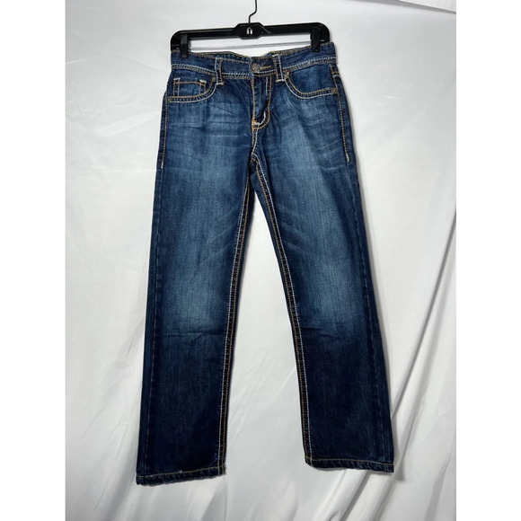 Y2K True Religion Joey‎ Thick Stitch Two Toned Flare Jeans Blue 29 - Picture 1 of 9